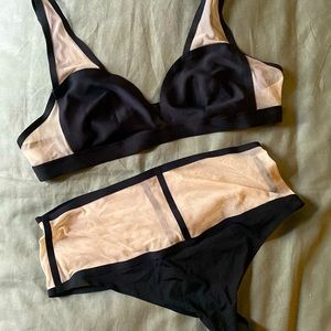 Nude Mesh Victorias Secret Lingerie Set